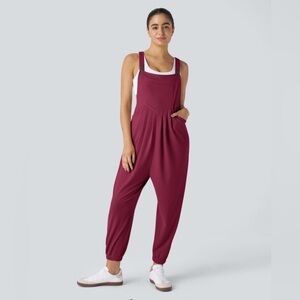 HALARA Adj. Strap Button Multiple Pockets Waffle Casual Jogger Dungarees/S TALL